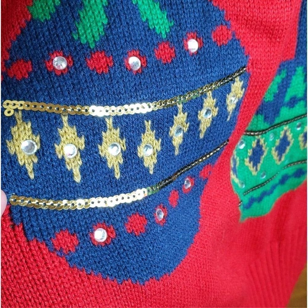 Vintage Y2K Nice Baubles Ugly Christmas Sweater - Picture 3 of 6